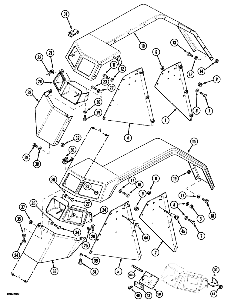 Схема запчастей Case IH 5150 - (9B-2) - REAR FENDERS - CAB (09) - CHASSIS/ATTACHMENTS
