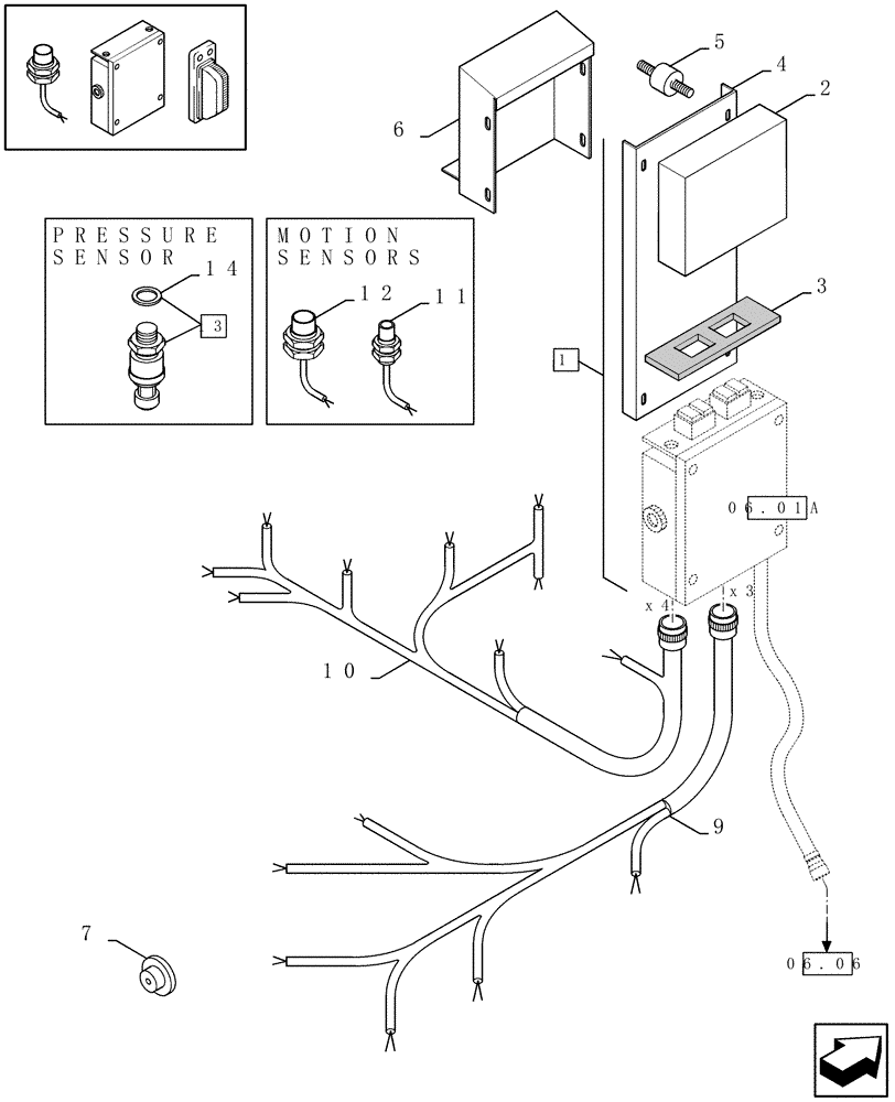 Схема запчастей Case IH LBX331R - (06.01[01]) - ELECTRIC WIRING (06) - ELECTRICAL SYSTEMS