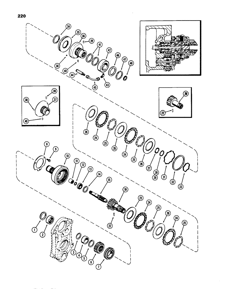 Схема запчастей Case IH 770 - (220) - P.T.O. CLUTCH AND DRIVE (06) - POWER TRAIN