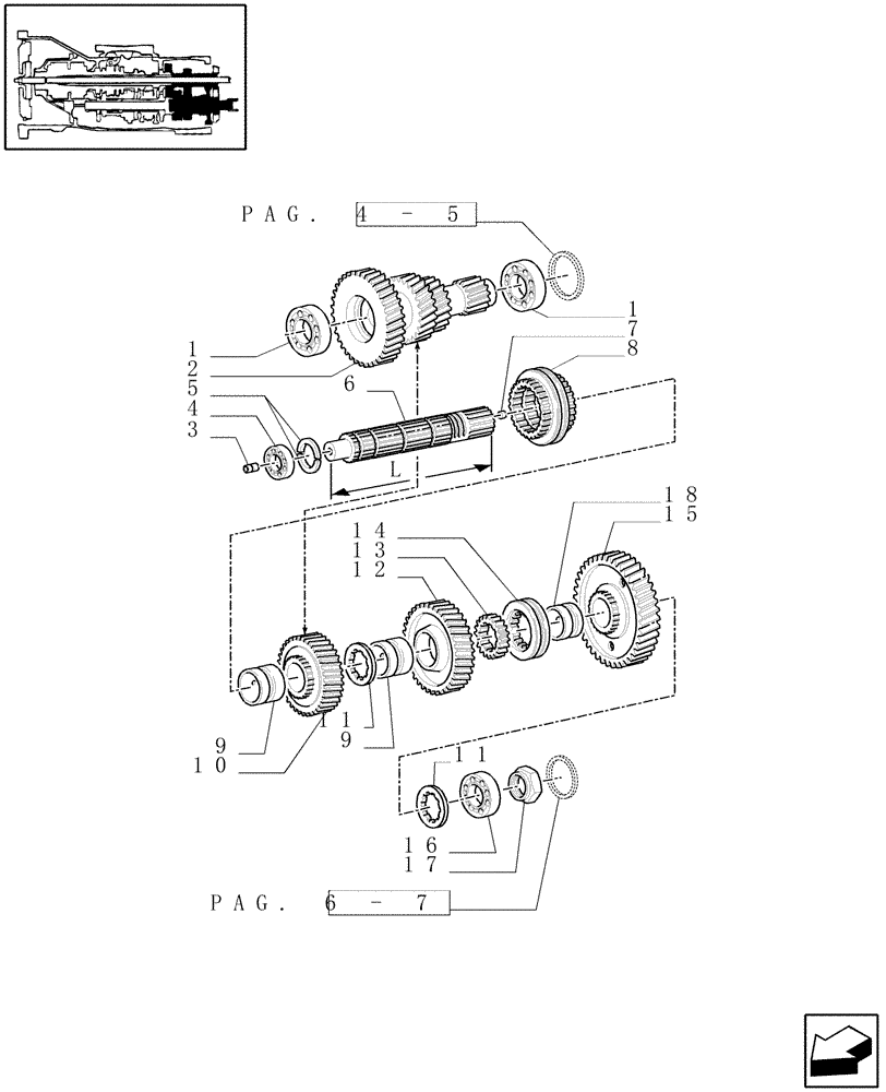 Схема запчастей Case IH MXM120 - (1.32.1[02A]) - 20X16 MECHANICAL GEAR BOX (40 KMH) / CENTRAL REDUCTION GEARS (03) - TRANSMISSION