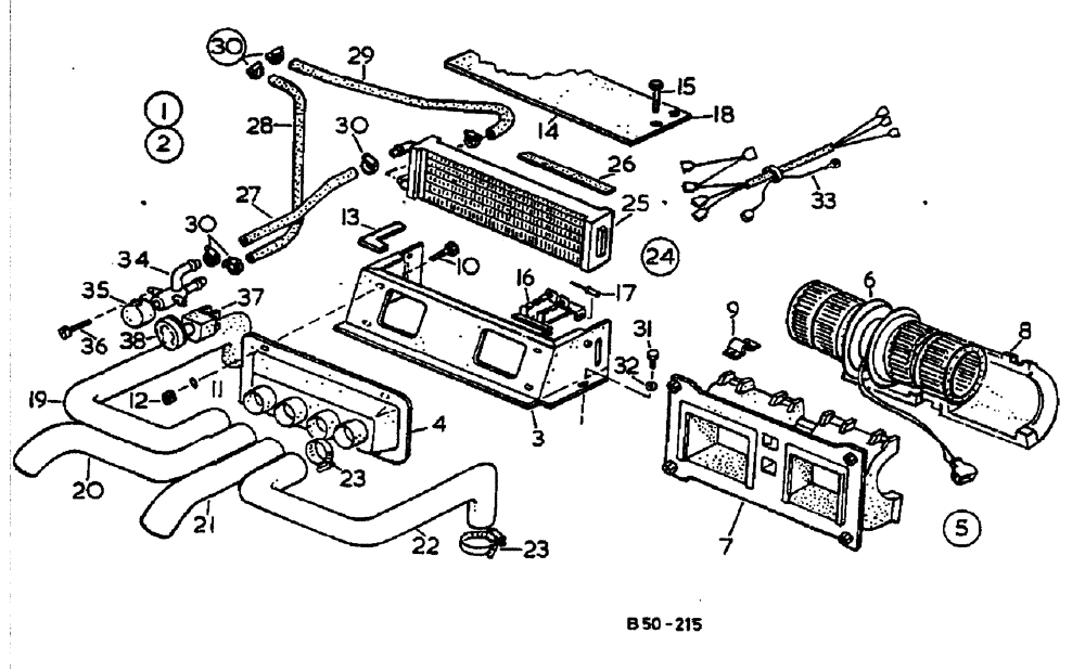 Схема запчастей Case IH 884 - (13-084) - HEATER - SUPER DE-LUXE CAB (05) - SUPERSTRUCTURE