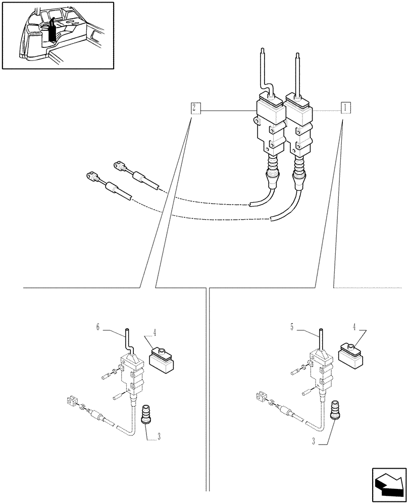 Схема запчастей Case IH MXM120 - (1.96.2/ C) - CONTROL VALVES - BREAKDOWN (10) - OPERATORS PLATFORM/CAB