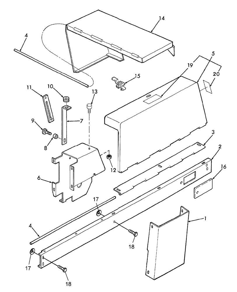 Схема запчастей Case IH SBX550 - (007) - SHIELDS, LH (90) - PLATFORM, CAB, BODYWORK AND DECALS