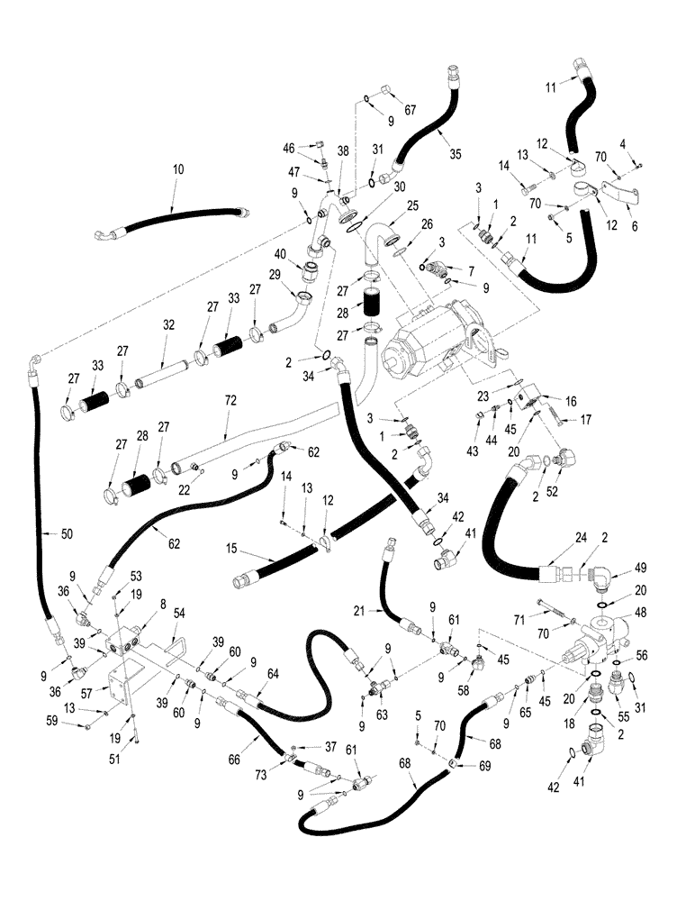 Схема запчастей Case IH STX425 - (08-24[01]) - HIGH OUTPUT HYDRAULICS - PUMP LUBRICATION CIRCUIT, ASN JEE0106701 (08) - HYDRAULICS