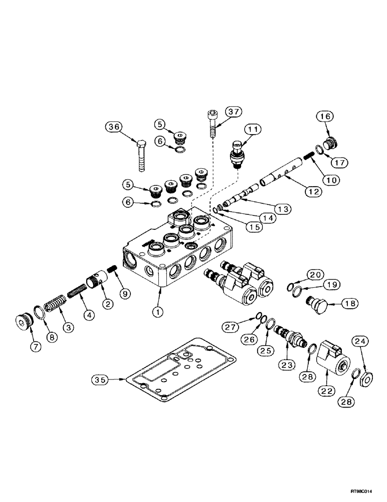 Схема запчастей Case IH MX180 - (6-070) - VALVE ASSEMBLY, TRANSMISSION CONTROL, N.A. ONLY (06) - POWER TRAIN