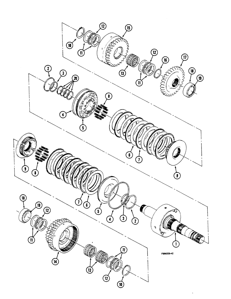 Схема запчастей Case IH 9150 - (6-018) - TRANSMISSION, 7 INCH CLUTCH PACK, SECOND (06) - POWER TRAIN