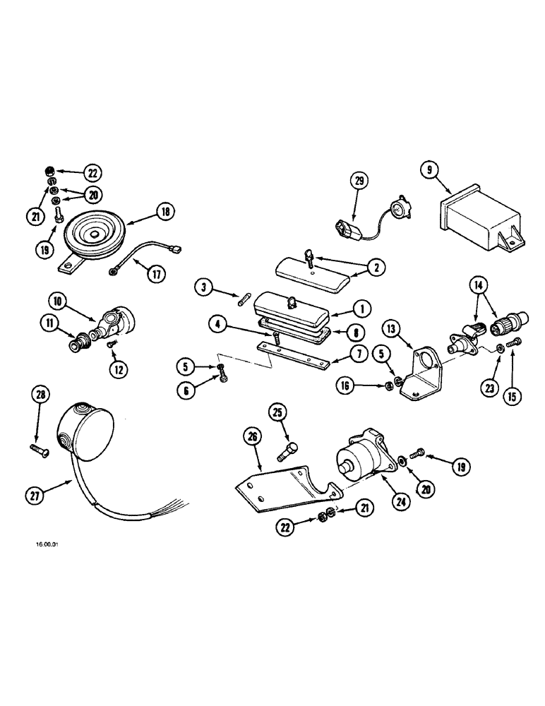 Схема запчастей Case IH 2150 - (4-24[B]) - HORN - FUSES AND SOCKET, 2140 - PIN -CGC12130, 2150 PIN -CGC15013 (04) - ELECTRICAL SYSTEMS