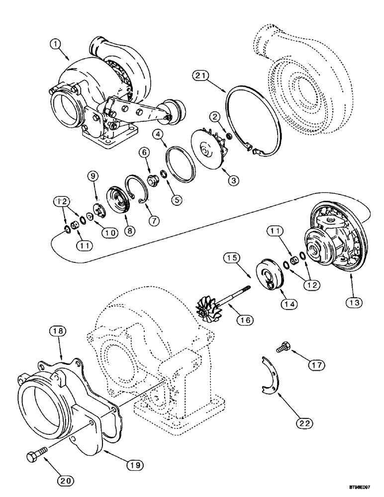 Схема запчастей Case IH MX220 - (2-046) - TURBOCHARGER ASSEMBLY, MX200, MX220, 6TAA-830 EMISSIONS CERTIFIED ENGINE (02) - ENGINE