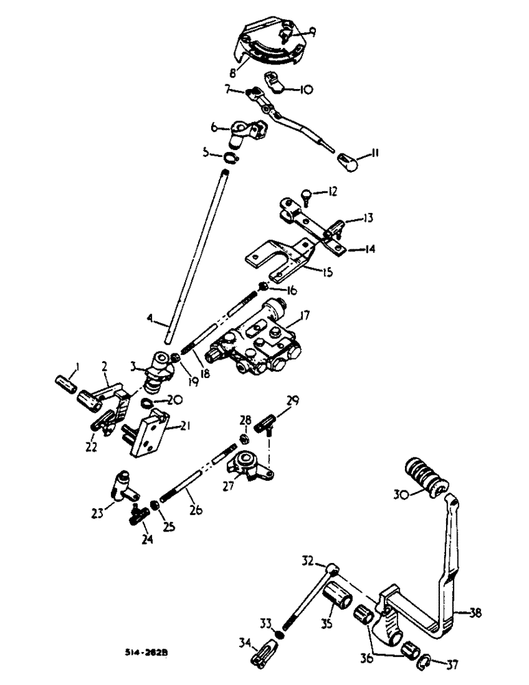 Схема запчастей Case IH 2400 - (07-79) - TRANSMISSION CONTROLS, HYDROSTATIC VALVE (04) - Drive Train