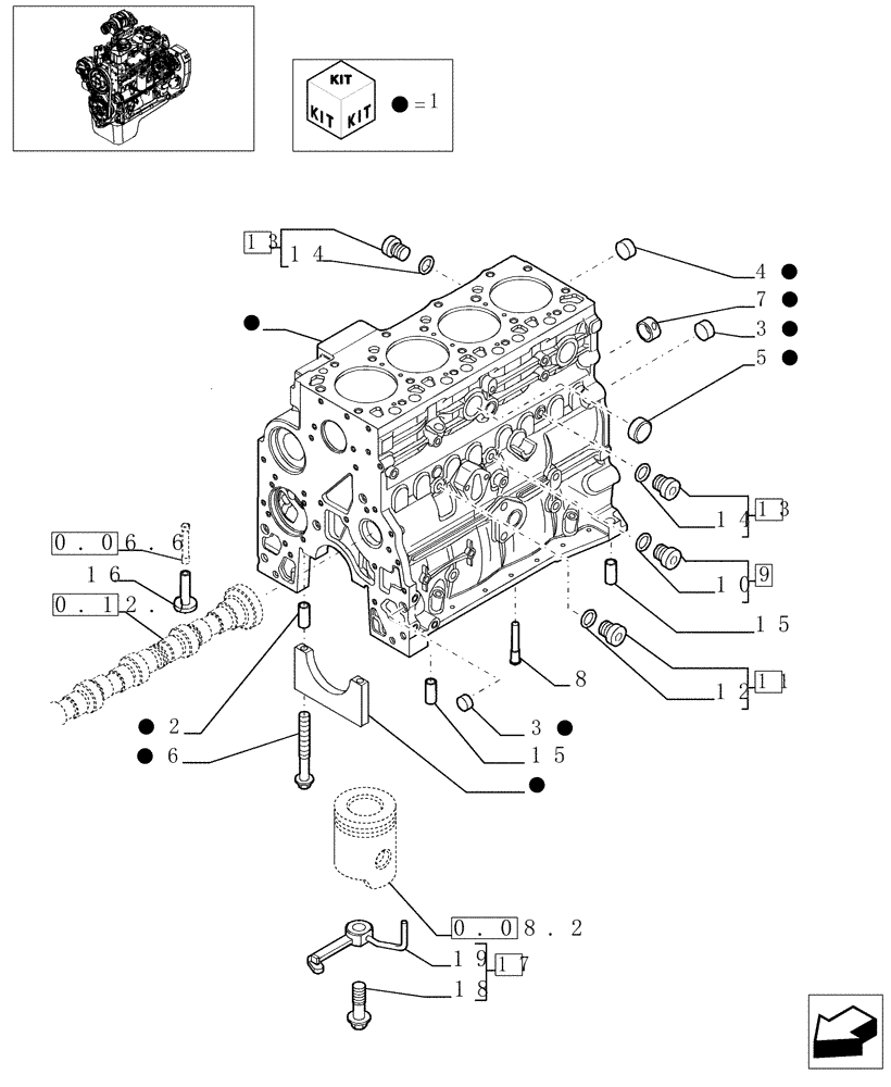 Схема запчастей Case IH F4GE0454A D610 - (0.04.0[01]) - CRANKCASE (504051768) 