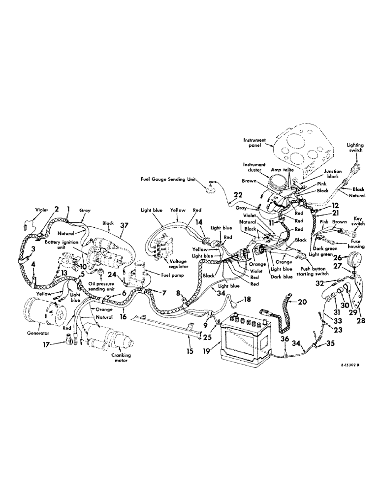 Схема запчастей Case IH 424 - (073) - ELECTRICAL SYSTEM, GASOLINE ENGINE TRACTORS (06) - ELECTRICAL SYSTEMS