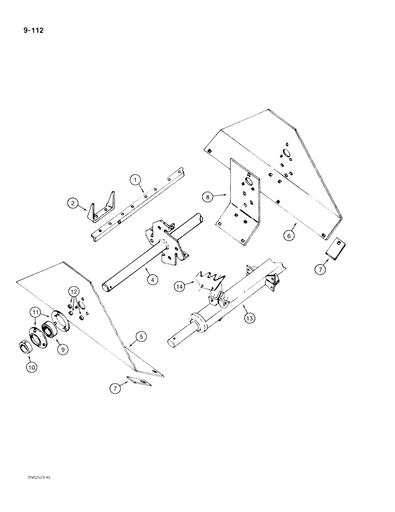 Схема запчастей Case IH 550 - (9-112) - UPPER BEATER AND MOUNTING, MODELS 540 AND 550 ONLY, MACHINES BUILT 1972 TO MAY 1976 (09) - CHASSIS/ATTACHMENTS