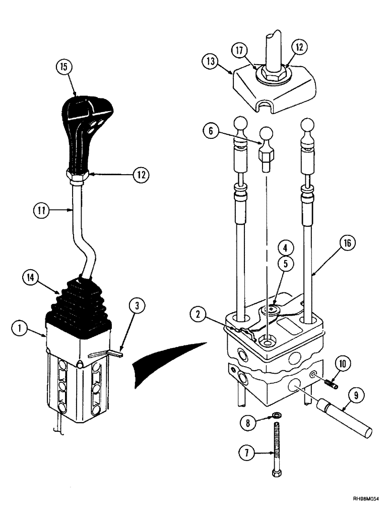 Схема запчастей Case IH L400 - (8-26) - CONTROL ASSEMBLY, 2 FUNCTION, CX50, CX60 (08) - HYDRAULICS