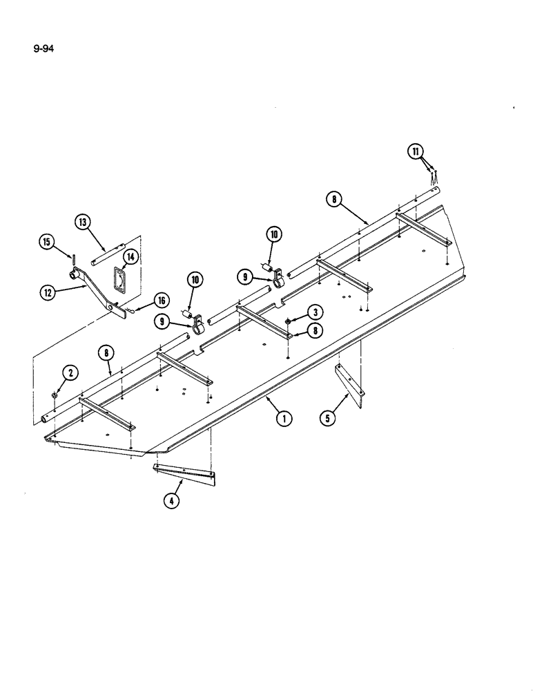 Схема запчастей Case IH 1590 - (9-094) - SWATH BAFFLE, 1490 AND1590 MOWER CONDITIONER (03) - CHASSIS/MOUNTED EQUIPMENT