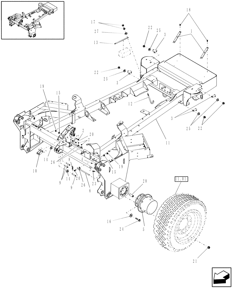 Схема запчастей Case IH WDX1202S - (12.01) - MAIN FRAME (12) - MAIN FRAME