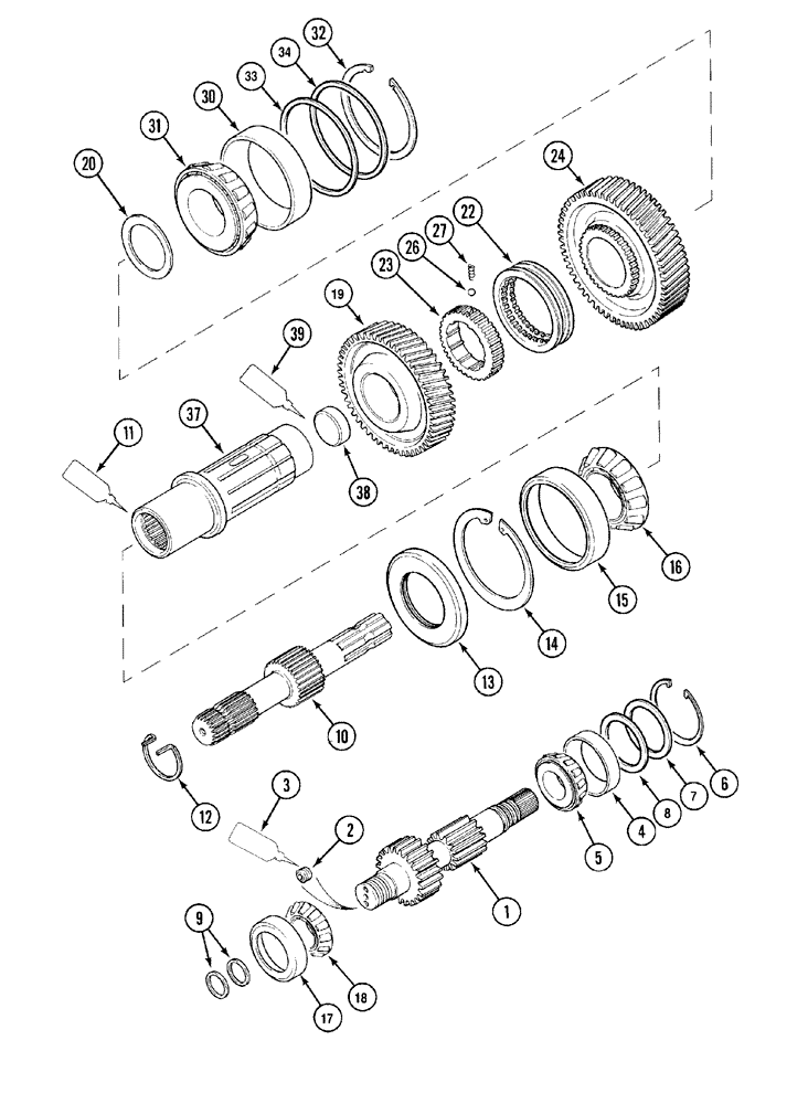 Схема запчастей Case IH MX100 - (06-30) - P.T.O. SHIFTABLE 540/1000 R.P.M.- EUROPE ONLY (06) - POWER TRAIN