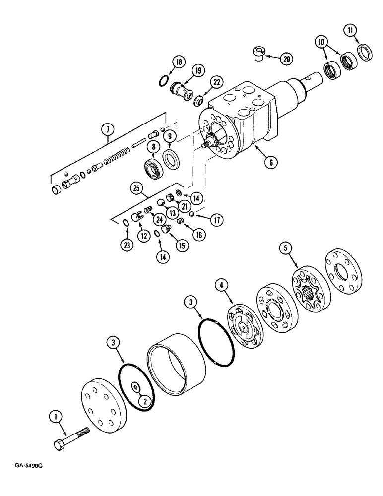 Схема запчастей Case IH 633 - (5-242) - STEERING CONTROL VALVE "ZF" (05) - STEERING
