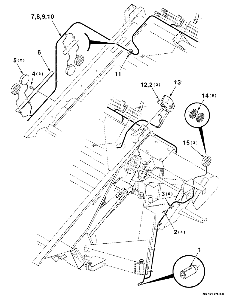 Схема запчастей Case IH 8220 - (4-02) - LIGHTS ASSEMBLY (58) - ATTACHMENTS/HEADERS