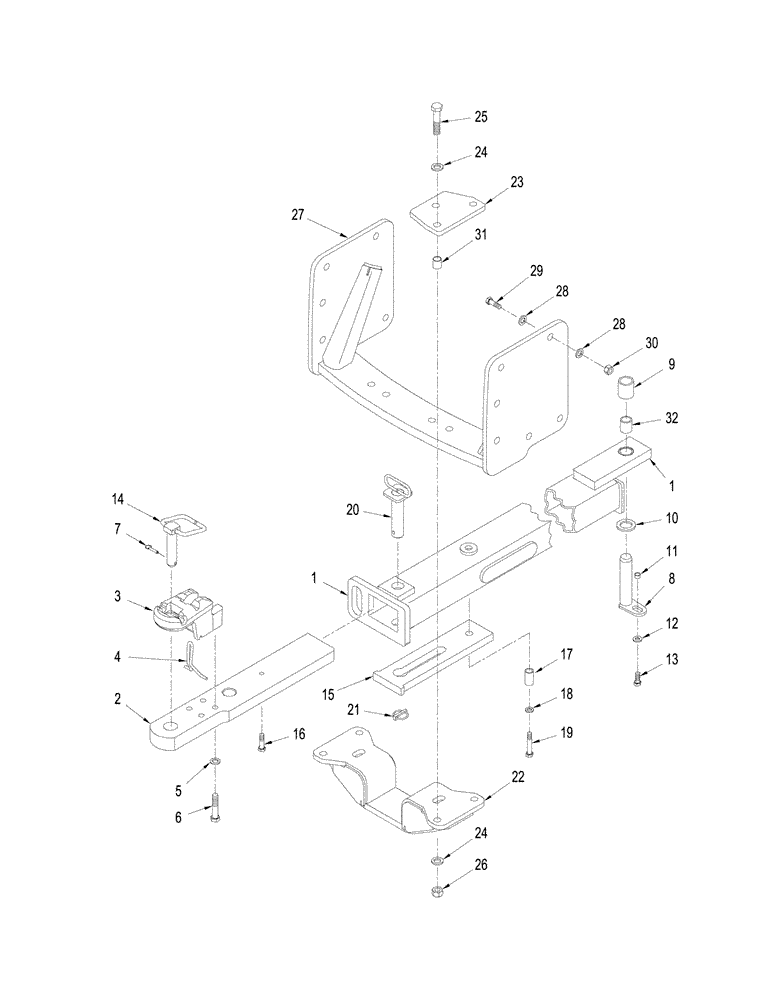 Схема запчастей Case IH STX325 - (09-09) - DRAWBAR - HEAVY DUTY, WITHOUT THREE POINT HITCH (09) - CHASSIS