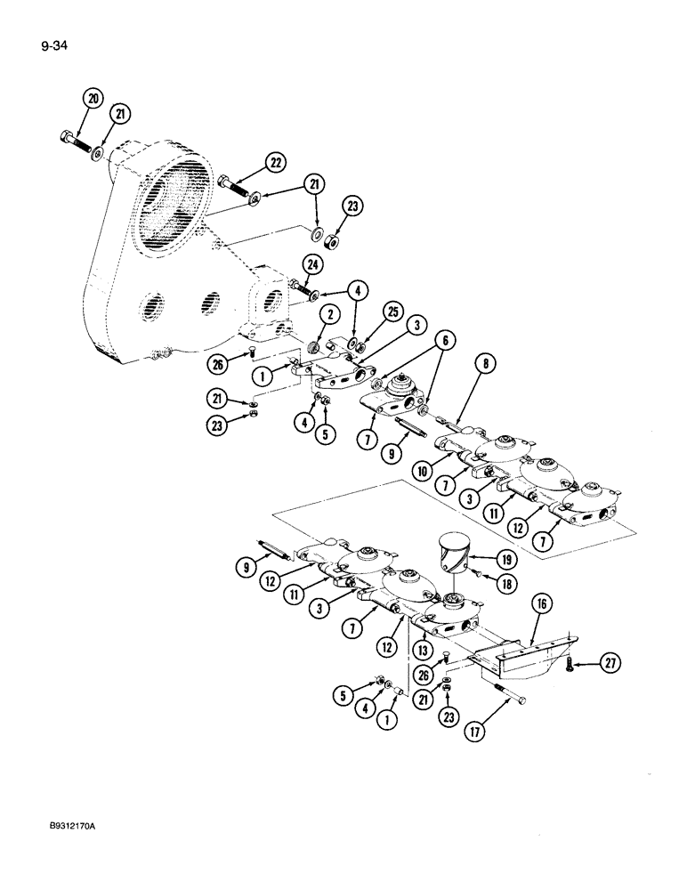 Схема запчастей Case IH 3309 - (9-34) - CUTTERBAR (03) - CHASSIS/MOUNTED EQUIPMENT