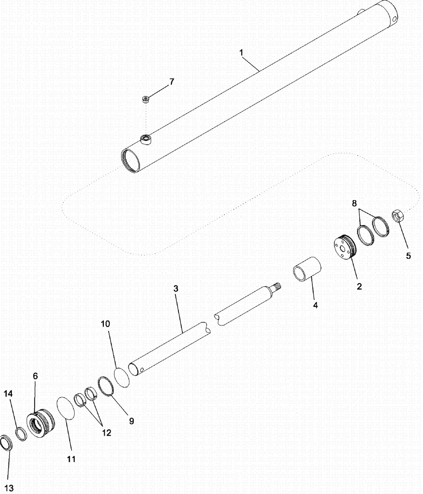 Схема запчастей Case IH 620 - (08-34) - BASKET LIFT SLAVE CYLINDER ASSEMBLY (07) - HYDRAULICS