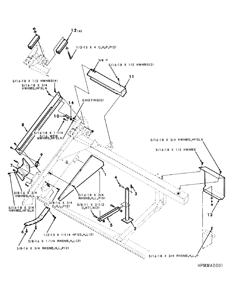 Схема запчастей Case IH 8830 - (58) - SHIELDS AND STAND ASSEMBLY, RIGHT (58) - ATTACHMENTS/HEADERS