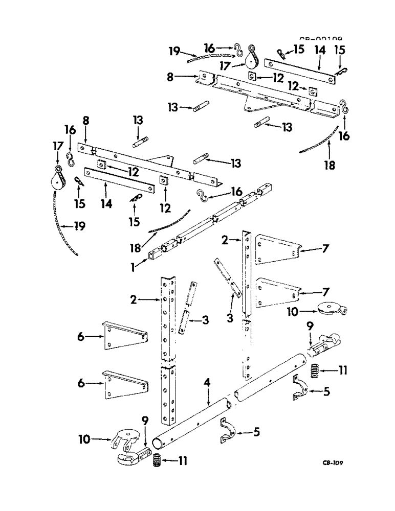 Схема запчастей Case IH LIQUID - (C-54) - LIQUID CHEMICAL FERTILIZERS, BASIC BOOM FRAME 