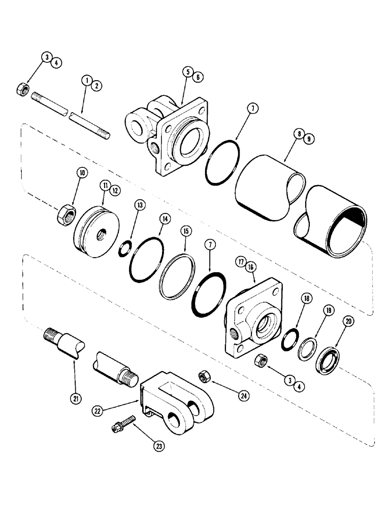 Схема запчастей Case IH 1900 - (34) - T57116 CYLINDER RAM, 3-1/2 X 20 INCH (88.9 X 508.0 MM) 