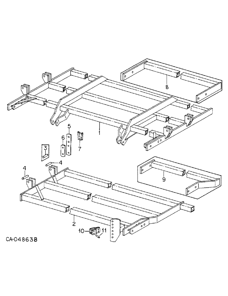 Схема запчастей Case IH 352 - (AT-02) - CENTER FRAME AND WING FRAMES 
