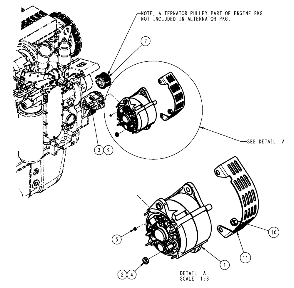 Схема запчастей Case IH FLX3510 - (02-029) - ALTERNATOR GROUP (01) - ENGINE
