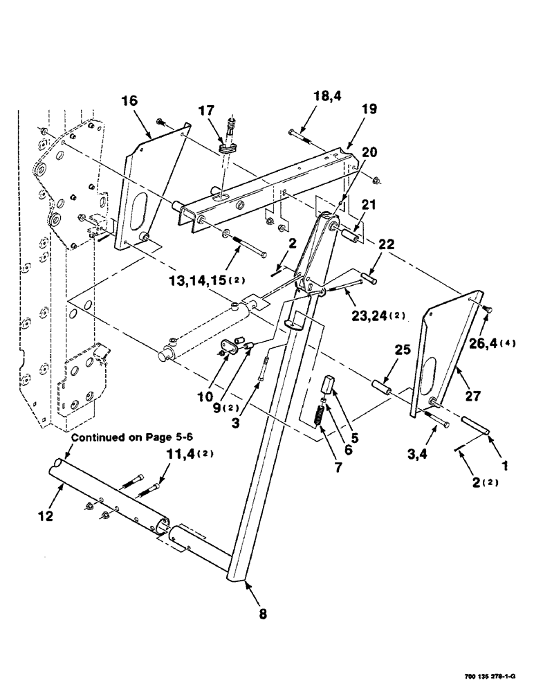 Схема запчастей Case IH RS451 - (5-04) - KICKER ASSEMBLY, LEFT (16) - BALE EJECTOR