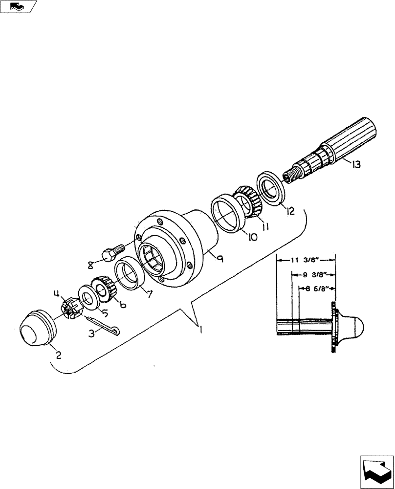 Схема запчастей Case IH S-SERIES - (44.100.02) - Q-709 HUB & SPINDLE ASSEMBLY (44) - WHEELS