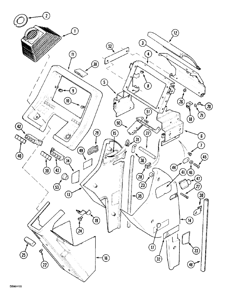 Схема запчастей Case IH 5150 - (9D-06) - INSTRUMENT PANEL - NON CAB, (5120/5130/5140) (09) - CHASSIS/ATTACHMENTS