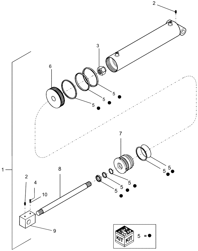 Схема запчастей Case IH 1250 - (35.116.11) - HYDRAULICS - CYLINDER 87702605, 4 1/2" X 23 5/8" - 12 ROW AND 16 ROW FOLD (35) - HYDRAULIC SYSTEMS