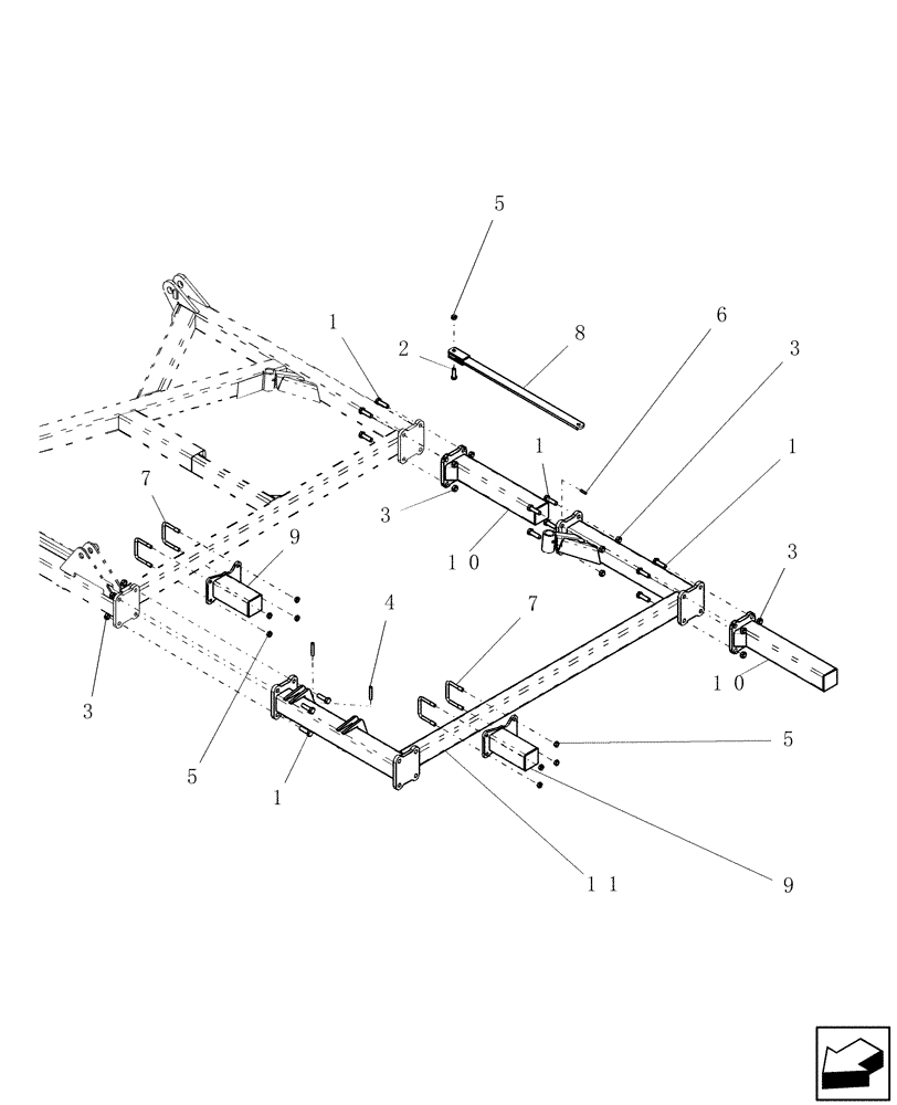 Схема запчастей Case IH PTX300 - (1.050.1) - WING EXTENSIONS (STUBS) BSN CBJ0015120 (12) - FRAME