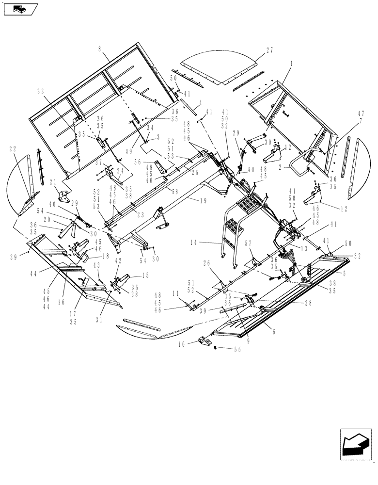 Схема запчастей Case IH 7120 - (80.150.07) - GRAIN TANK COVER - MY10 - 350 BU, 315 BU (80) - CROP STORAGE/UNLOADING