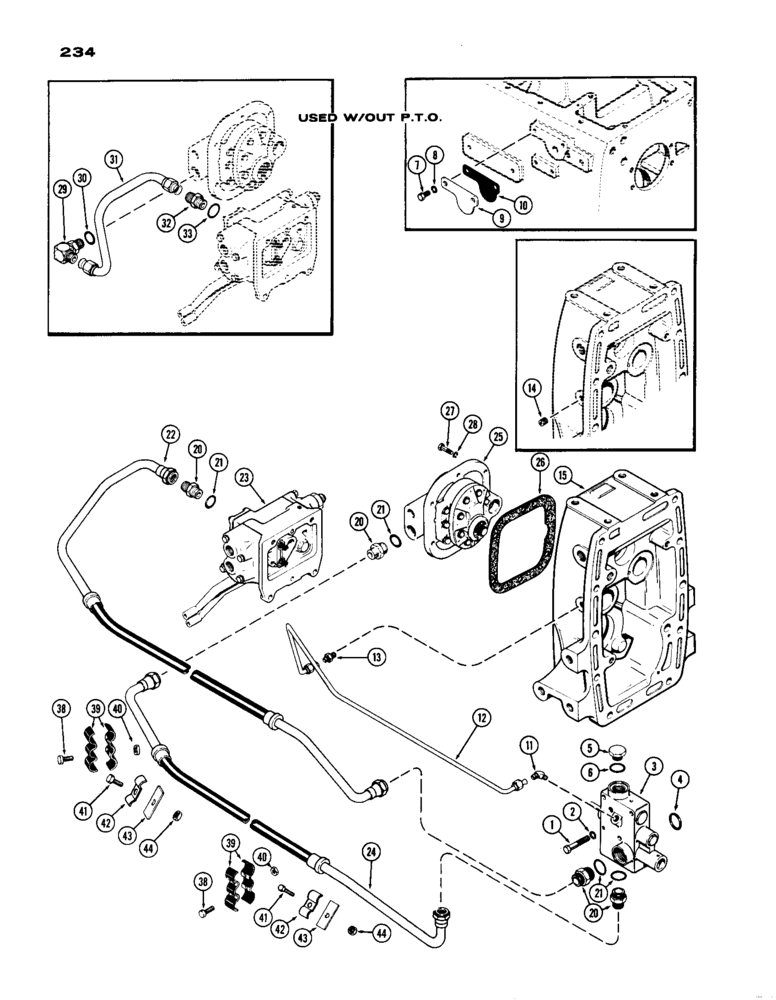 Схема запчастей Case IH 770 - (234) - HYDRAULIC SYSTEM, MECHANICAL SHIFT (08) - HYDRAULICS