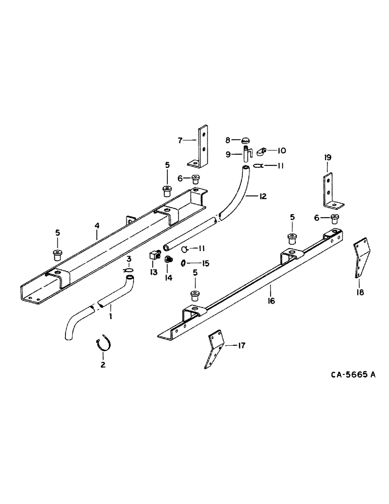 Схема запчастей Case IH 1460 - (12-13) - POWER, ENGINE RAILS, S/N 6159 AND BELOW Power