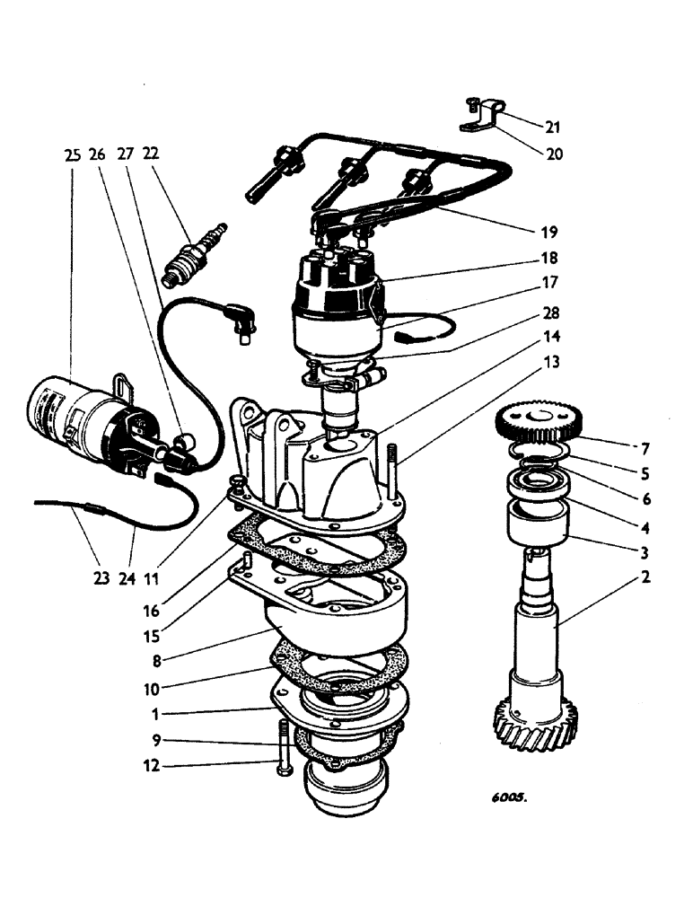 Схема запчастей Case IH 885 - (A52) - ENGINE, DISTRIBUTOR AND IGNITION SYSTEM, 885G, GASOLINE, TRACTORS (01) - ENGINE
