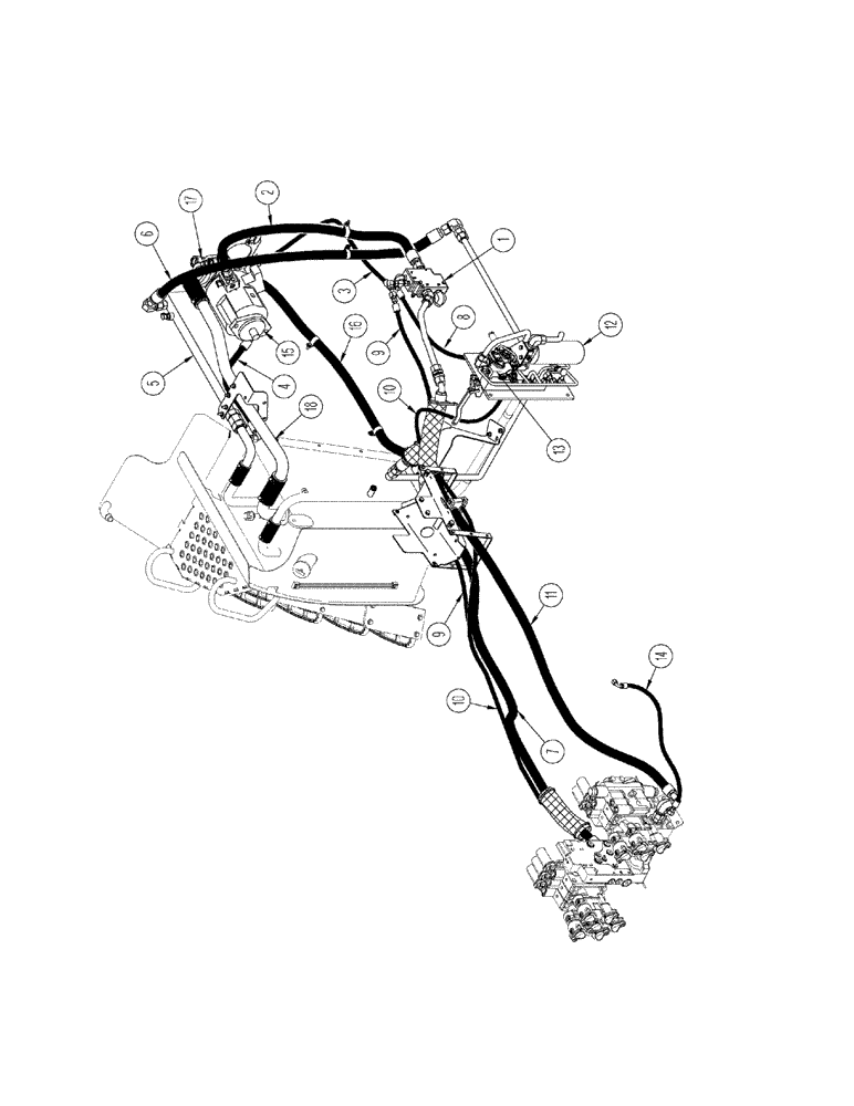 Схема запчастей Case IH STX325 - (01-06) - PICTORIAL INDEX - CHARGE PUMP AND AUXILIARY REMOTE CIRCUIT WITH STANDARD HYDRAULICS (00) - PICTORIAL INDEX