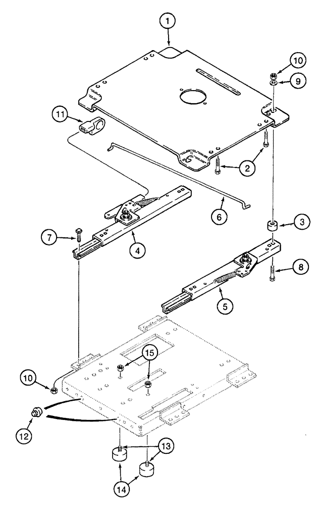 Схема запчастей Case IH 7210 - (9-056) - STANDARD AIR SUSPENSION SEAT - MOUNT PLATE & SLIDES, PRIOR TO TRACTOR S/N JJA0061559 (09) - CHASSIS/ATTACHMENTS