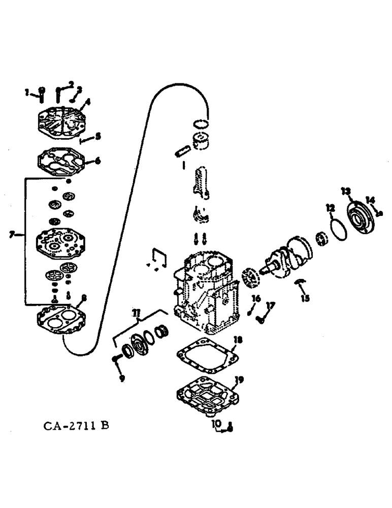 Схема запчастей Case IH 1568 - (13-25) - SUPERSTRUCTURE, COMPRESSOR (05) - SUPERSTRUCTURE