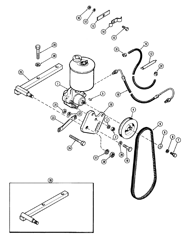 Схема запчастей Case IH 930-SERIES - (082) - POWER STEERING PUMP MOUNTING (05) - STEERING