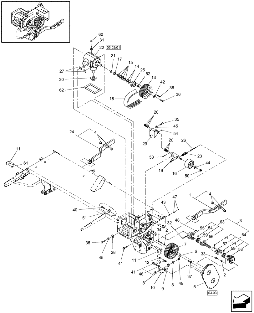Схема запчастей Case IH DC92 - (15.03/01) - HEADER DRIVE (15) - CROP CONDITIONING