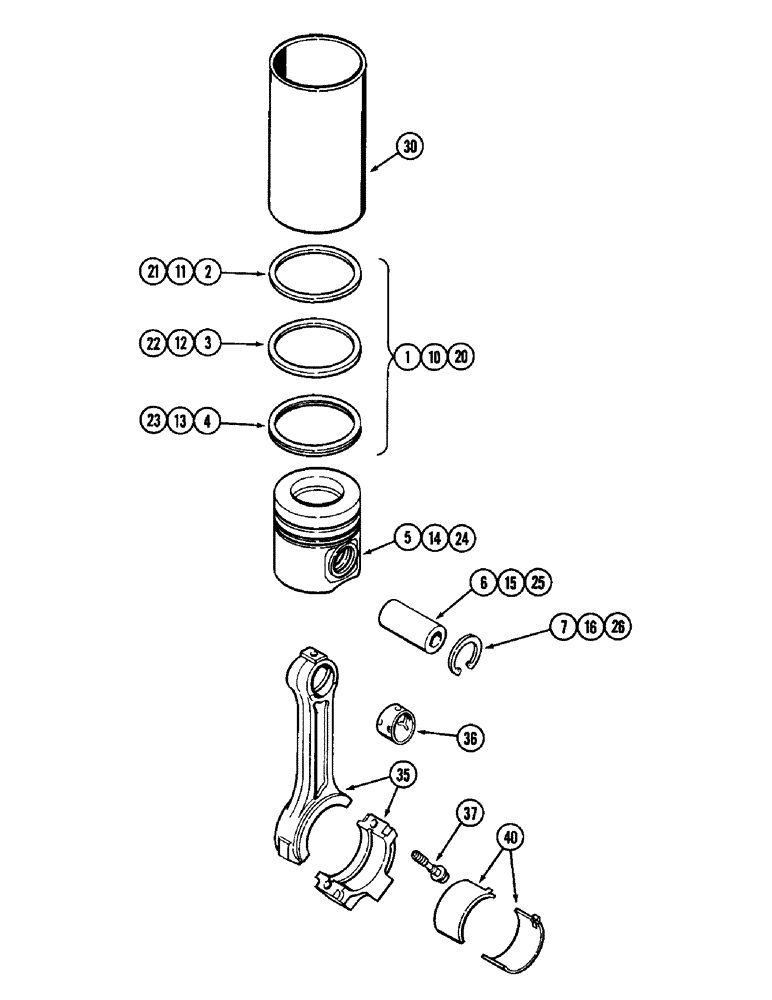 Схема запчастей Case IH 1896 - (2-34) - PISTONS, 6T-590 DIESEL ENGINE (02) - ENGINE