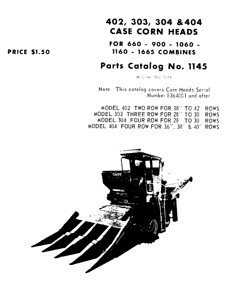 Схема запчастей Case IH 303 - (01) - 402, 303, 304, & 404 CASE CORN HEADS (00) - GENERAL & PICTORIAL INDEX