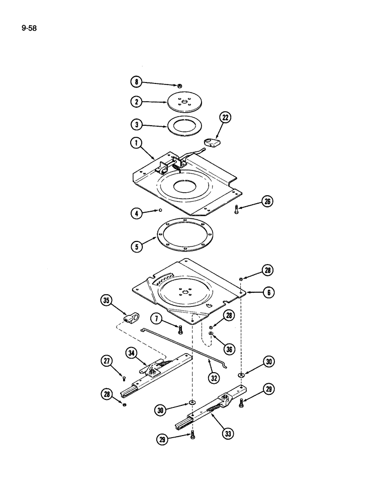 Схема запчастей Case IH 3394 - (9-058) - CLOTH SEAT, AIR SUSPENSION, SWIVEL AND SLIDES (09) - CHASSIS/ATTACHMENTS