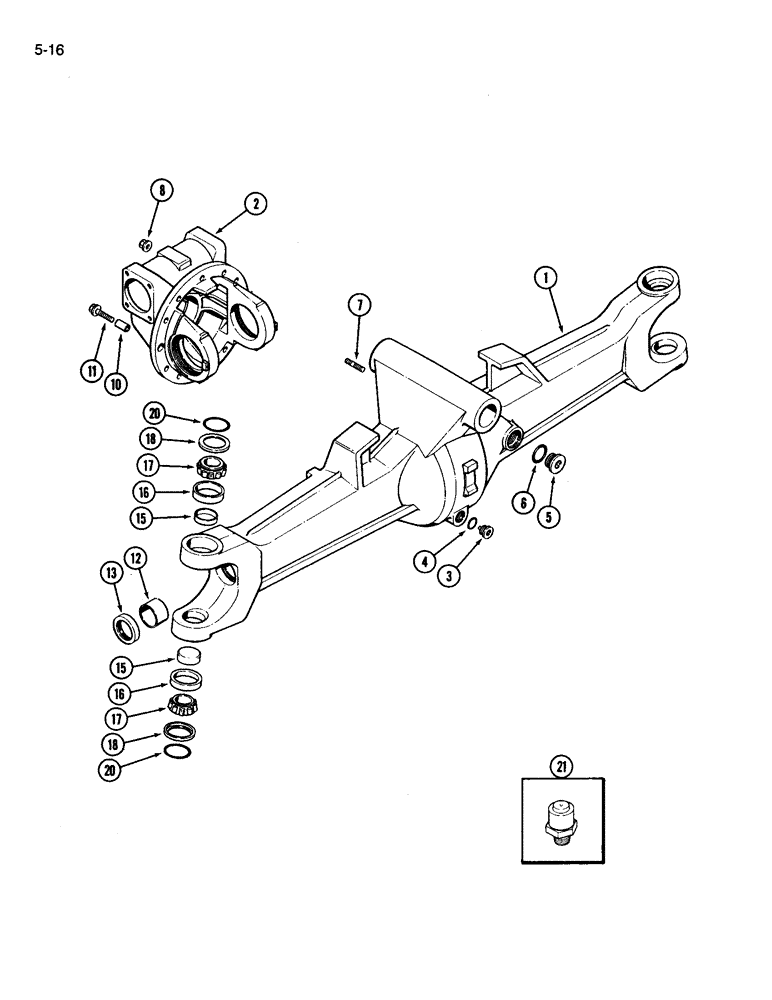 Схема запчастей Case IH 3594 - (5-016) - FRONT AXLE HOUSING AND DIFFERENTIAL CARRIER (05) - STEERING
