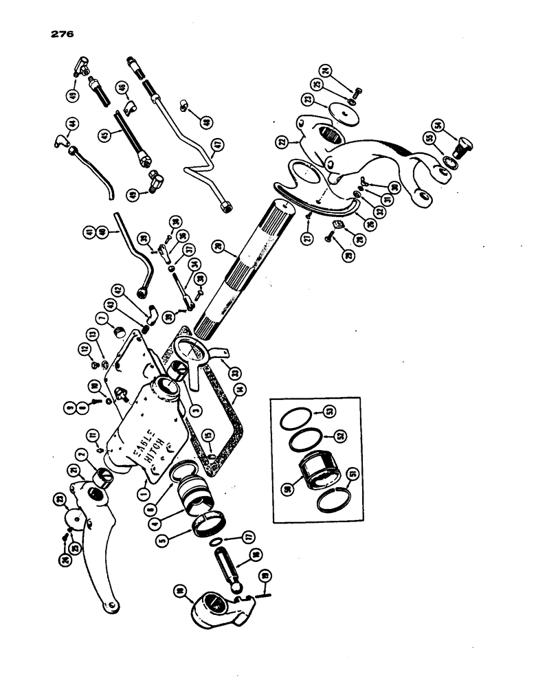 Схема запчастей Case IH 530 - (276) - ROCKSHAFT AND HOUSING, GENERAL PURPOSE, EAGLE HITCH TRACTOR, PRIOR TO S/N 8262800 (06) - POWER TRAIN
