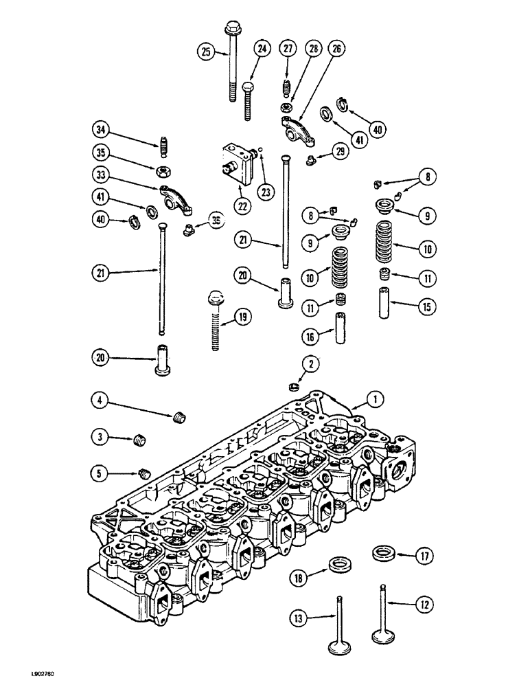 Схема запчастей Case IH 5150 - (2-074) - VALVE MECHANISM, (5130/5140/5150) (02) - ENGINE
